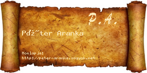 Péter Aranka névjegykártya