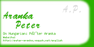 aranka peter business card